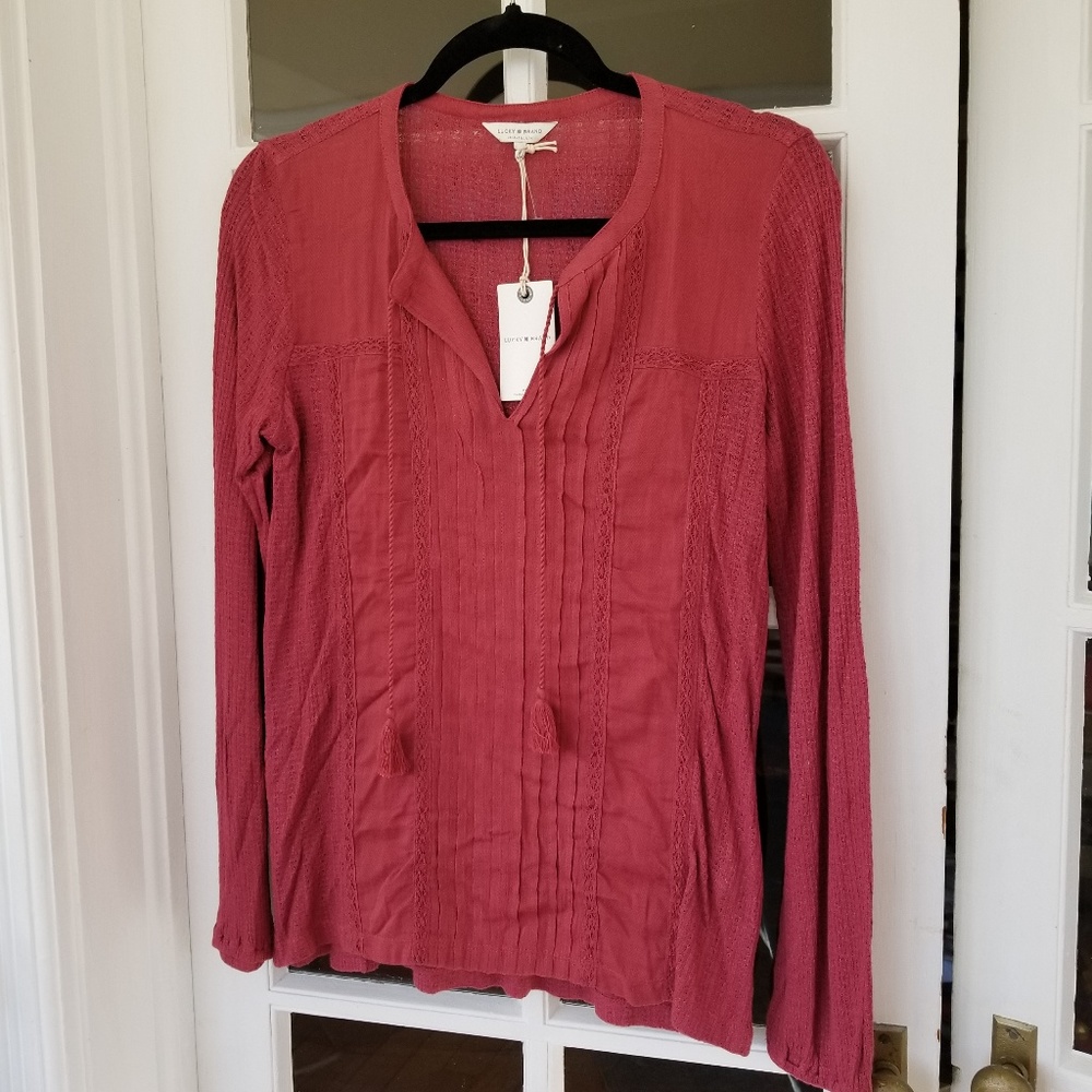NWT - Lucky Brand Blouse - Dusty Rose